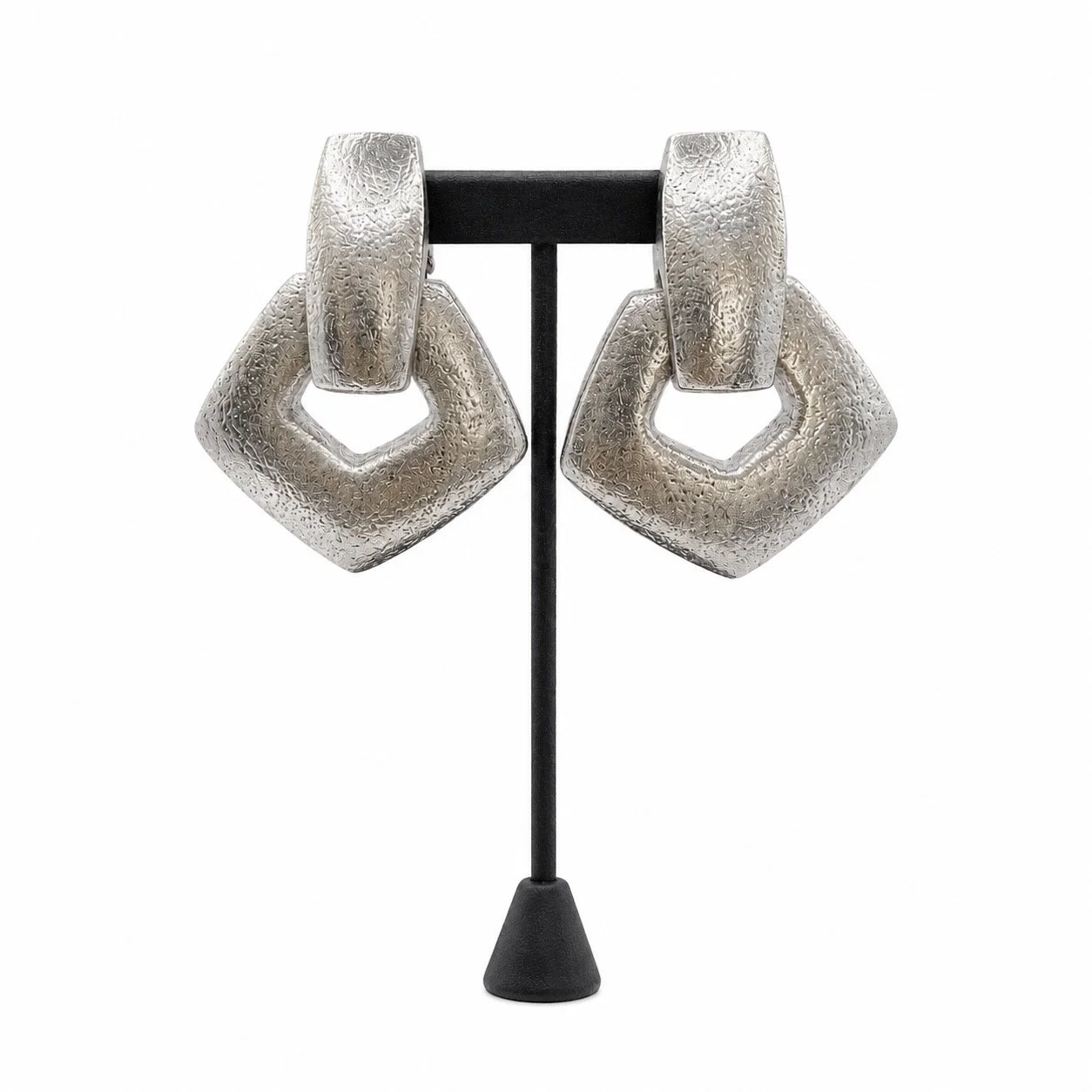 Monies Geometric Silverleaf Clip-on Earrings