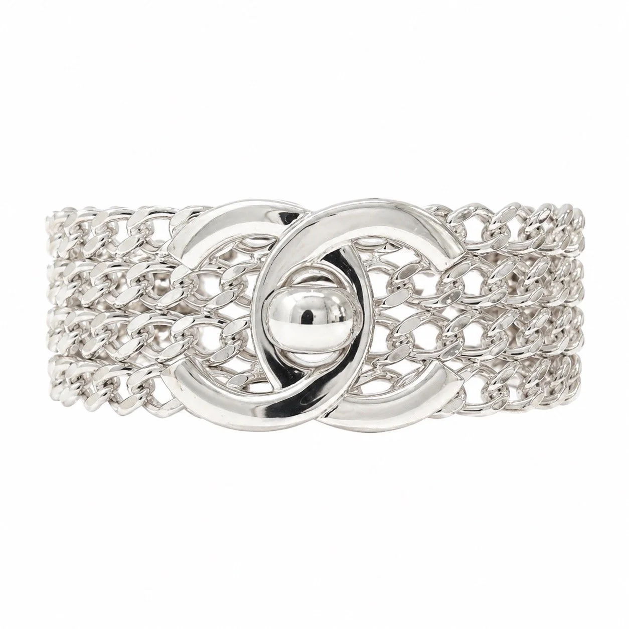 Vintage Chanel 1997 CC Turnlock Cuff Bracelet
