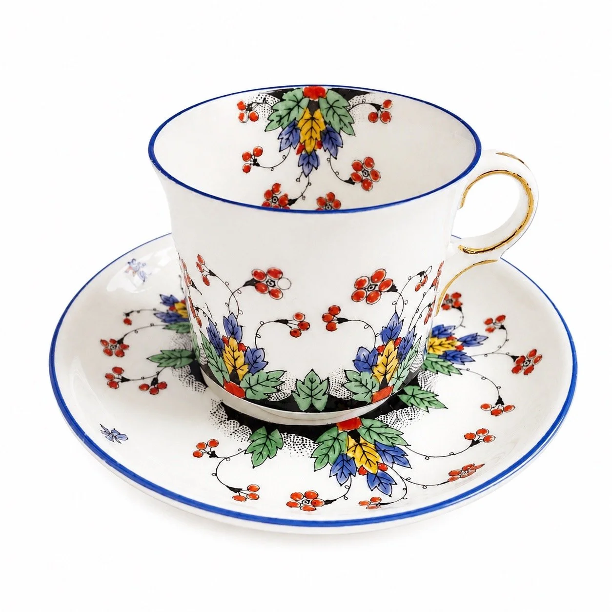 1940s Bone China Tea Cup and Plate Set