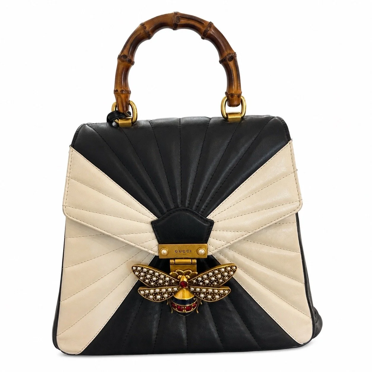Gucci Queen Margaret Quilted Leather Bamboo Backpack