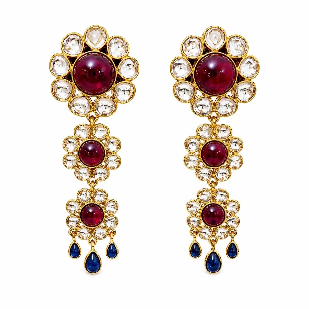 Daisy Drop Clip On Earrings
