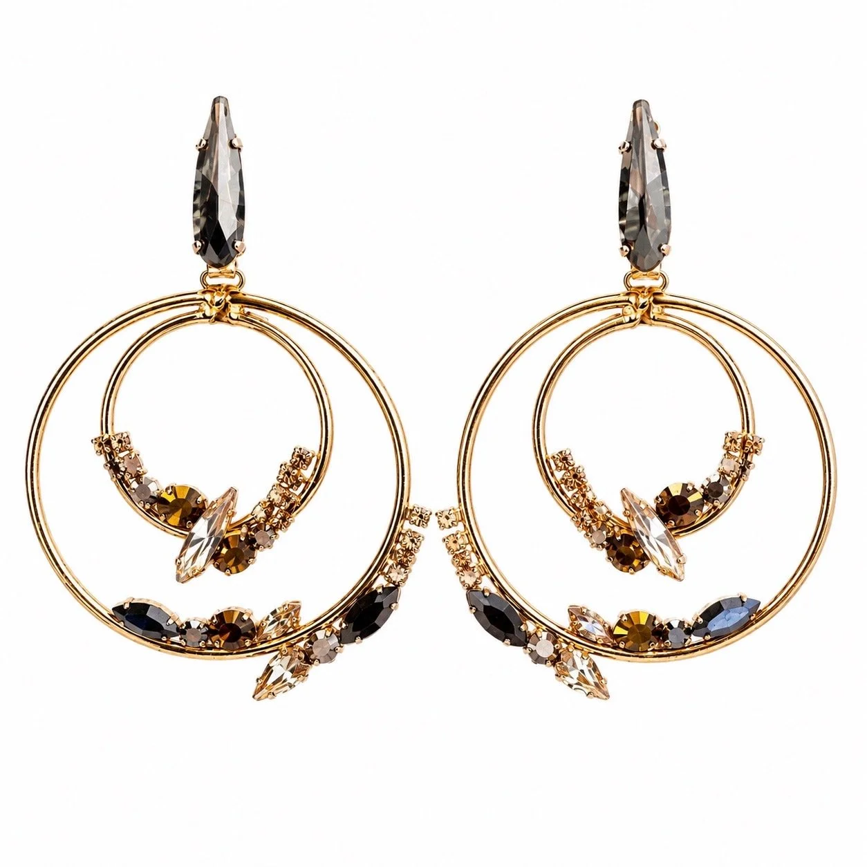 Ornate Hoop Clip On Earrings
