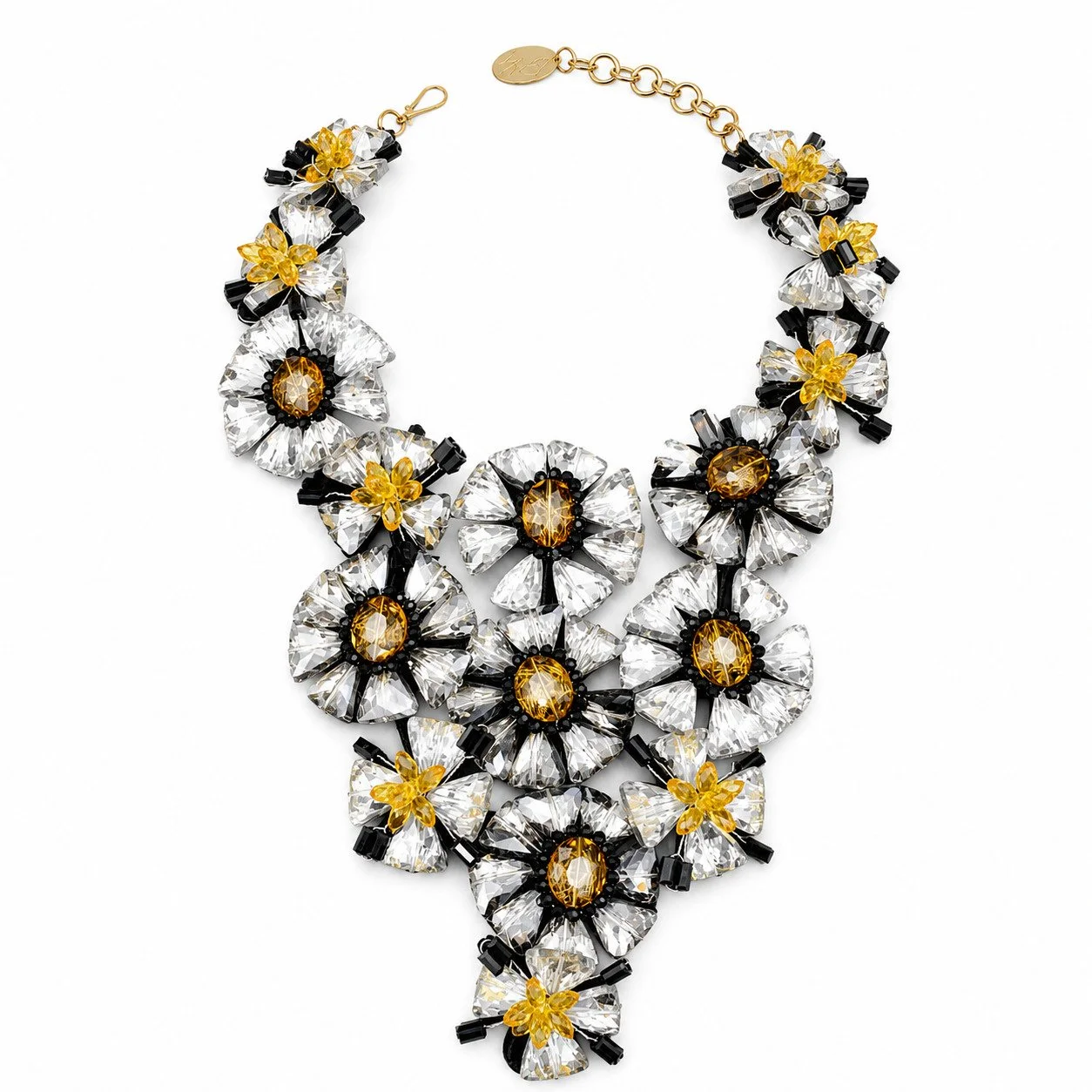 Vilaiwan Floral Waterfall Cut-Crystal Bib Necklace