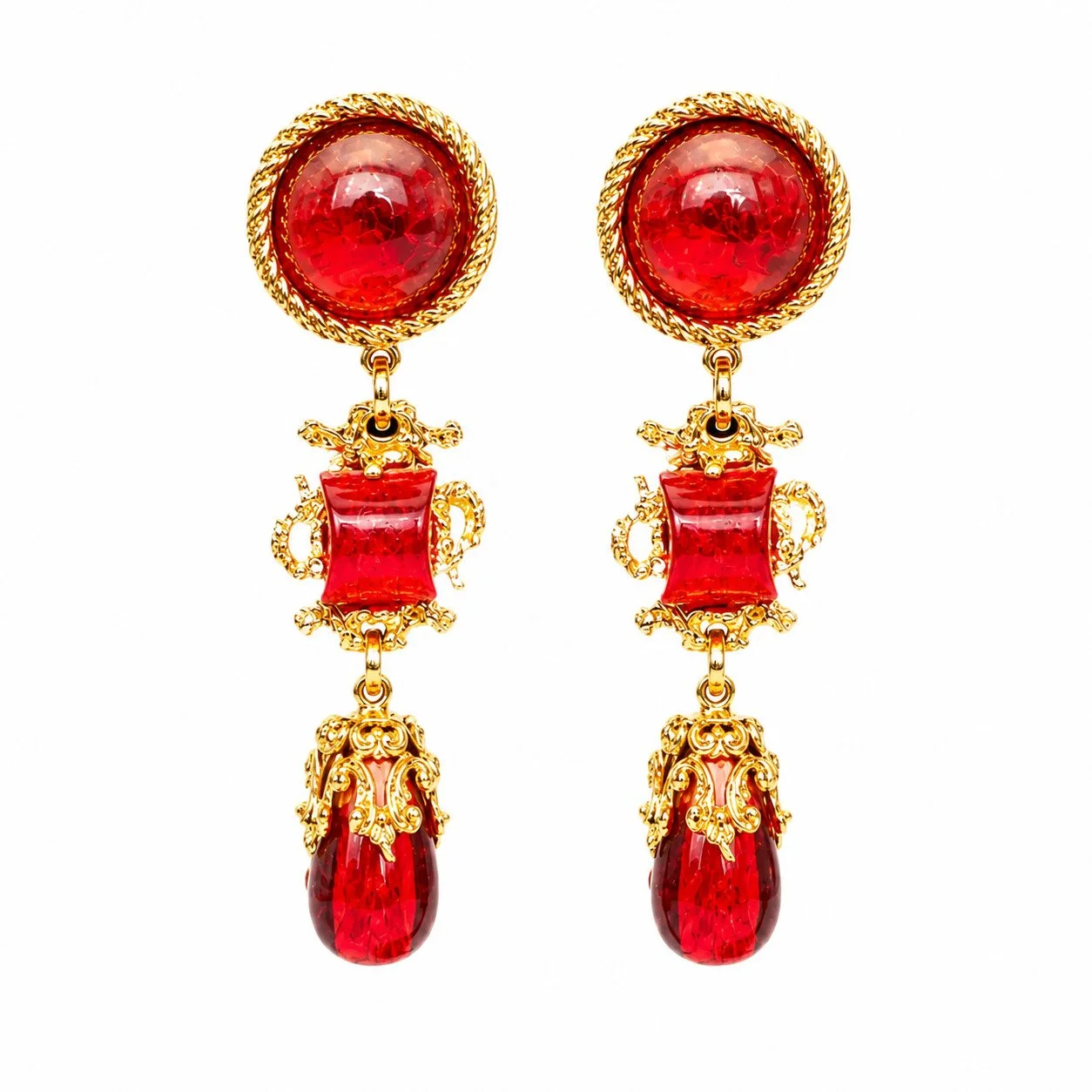 Red Gavilane Clip On Earrings