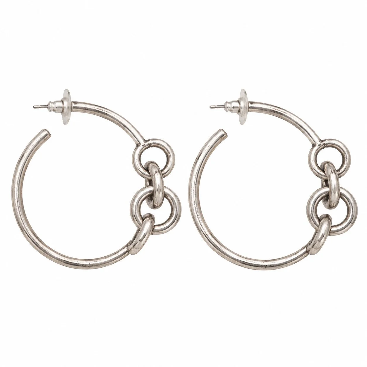 Avant Garde Silver Hoops Earrings