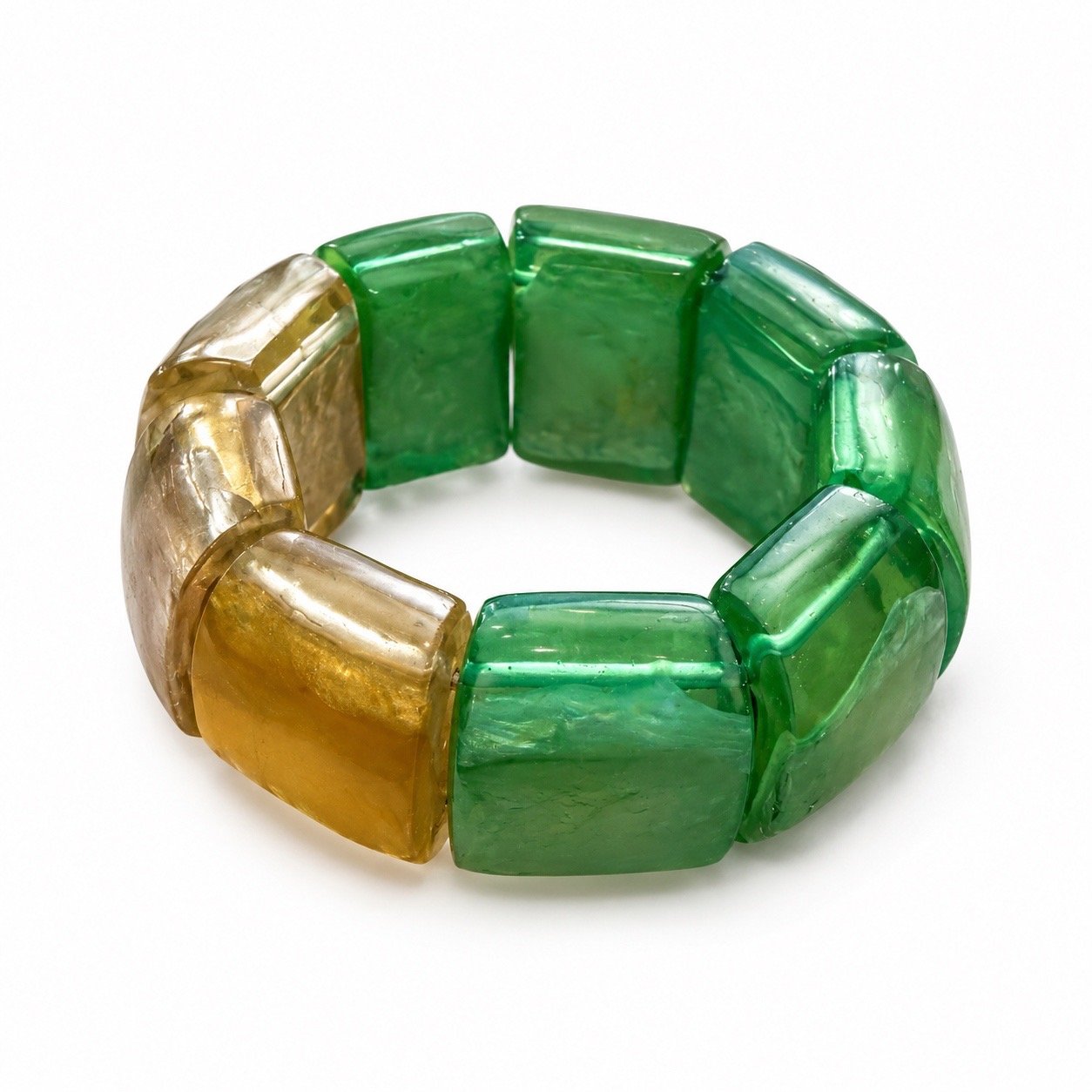 Dominique Denaive Green Lucite Bracelet