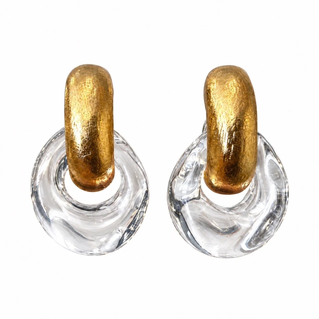 Monies Gold Lucite Ebony Earrings