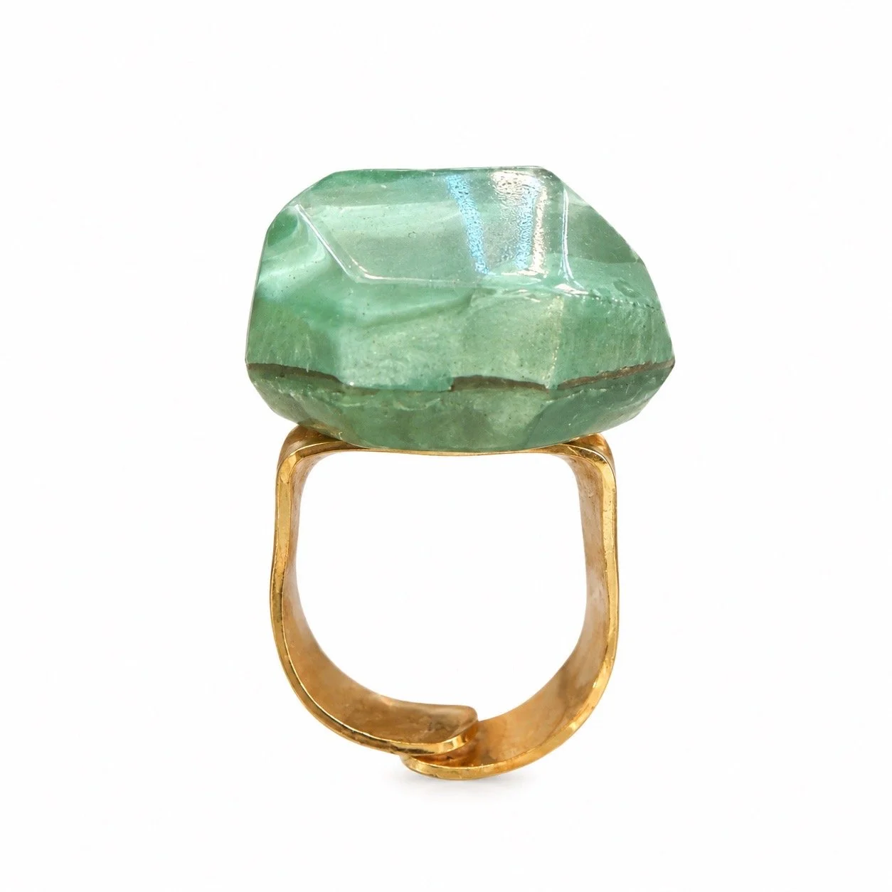 Dominique Denaive Green Lucite Ring
