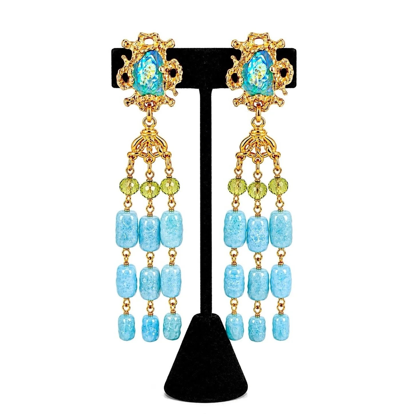 Gavilane Aqua Clip-On Earrings