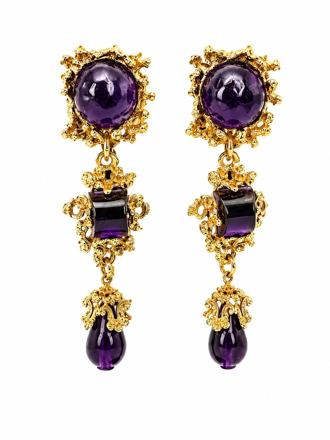 Midnight Purple Gavilane Clip On Earrings