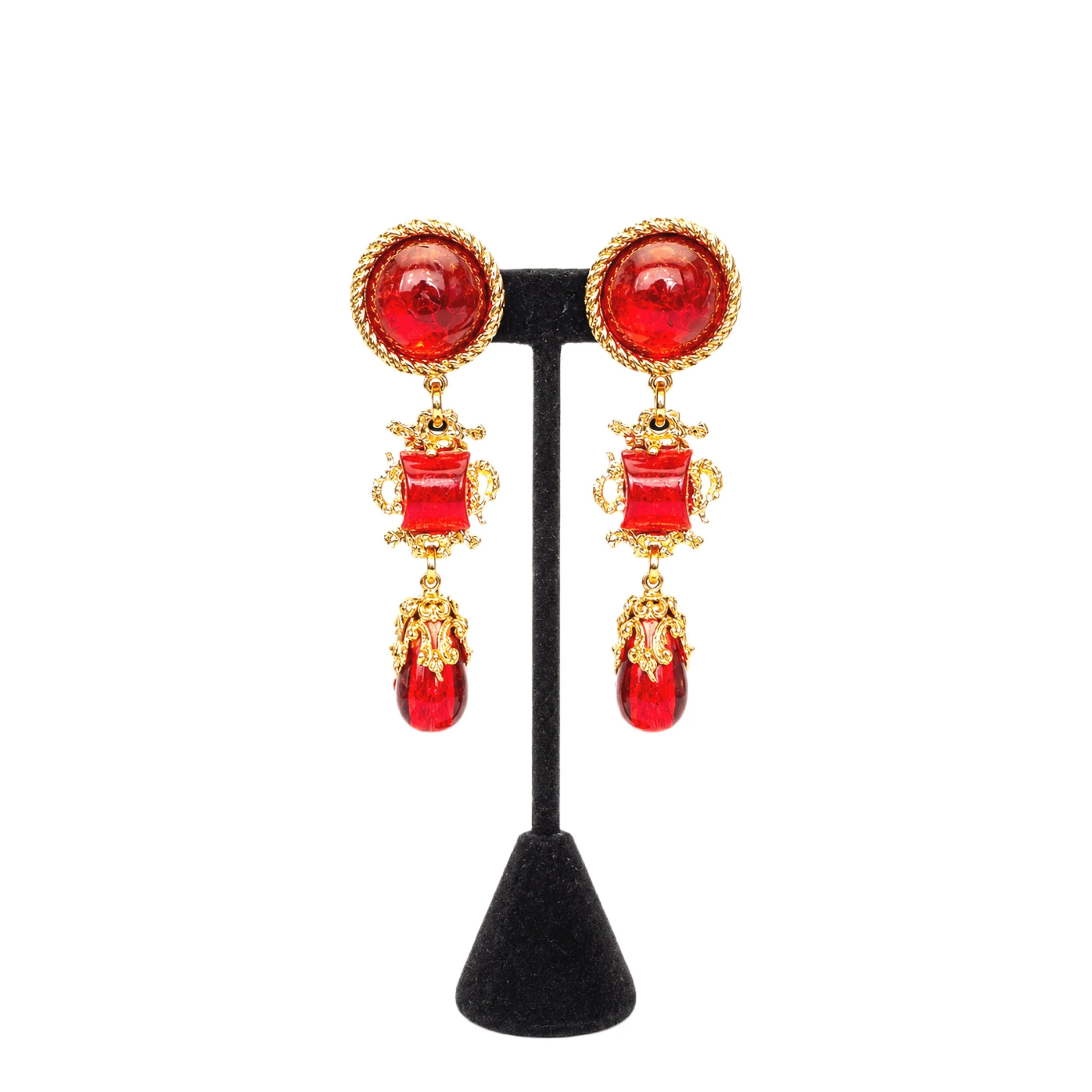 Red Gavilane Clip On Earrings