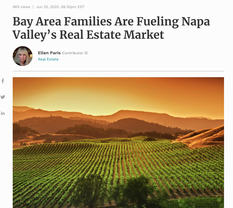 Bay Area Families Are Fueling Napa Valley’s Real Estate Market