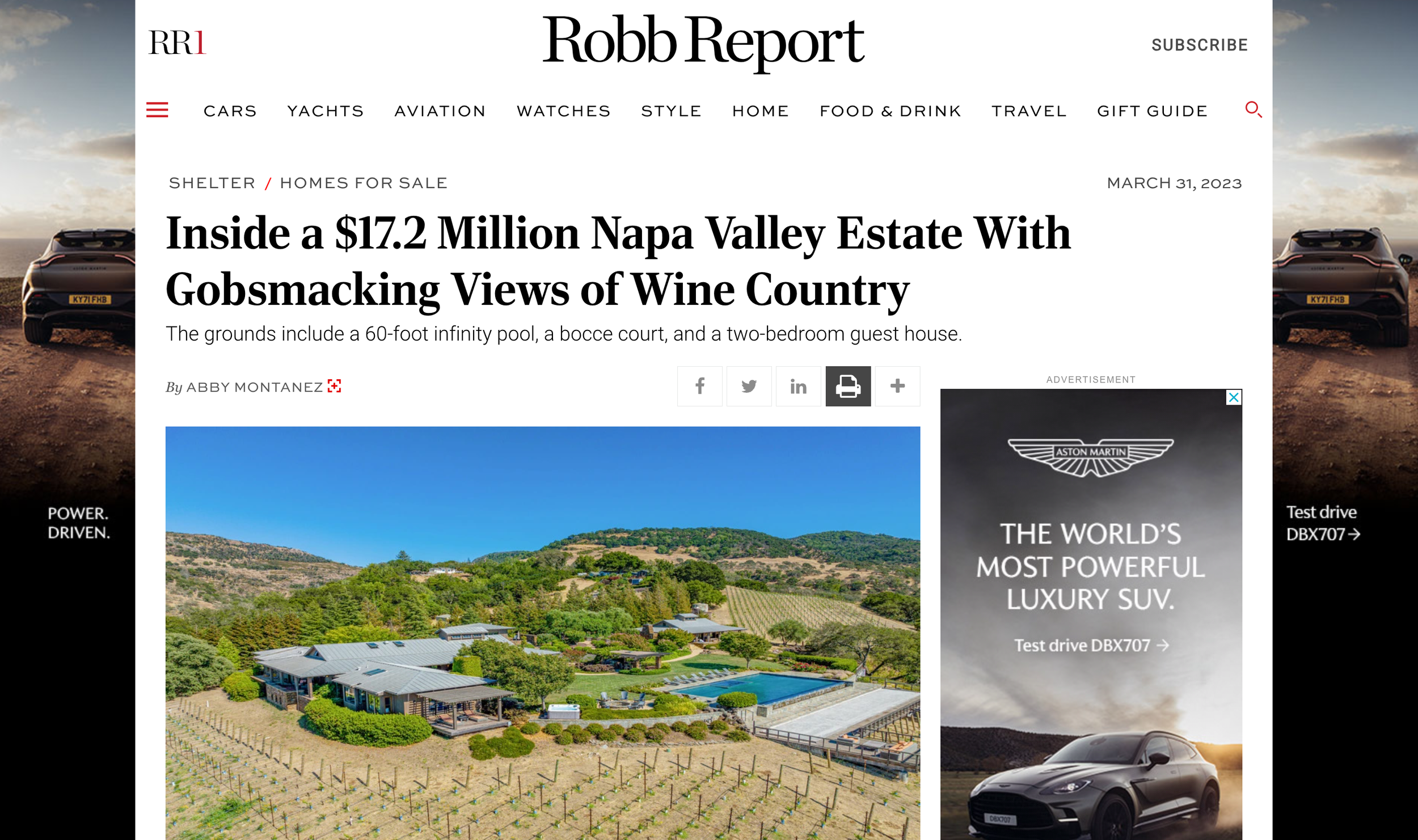 Inside a $17.2 Million Napa Valley Estate With Gobsmacking Views of Wine Country