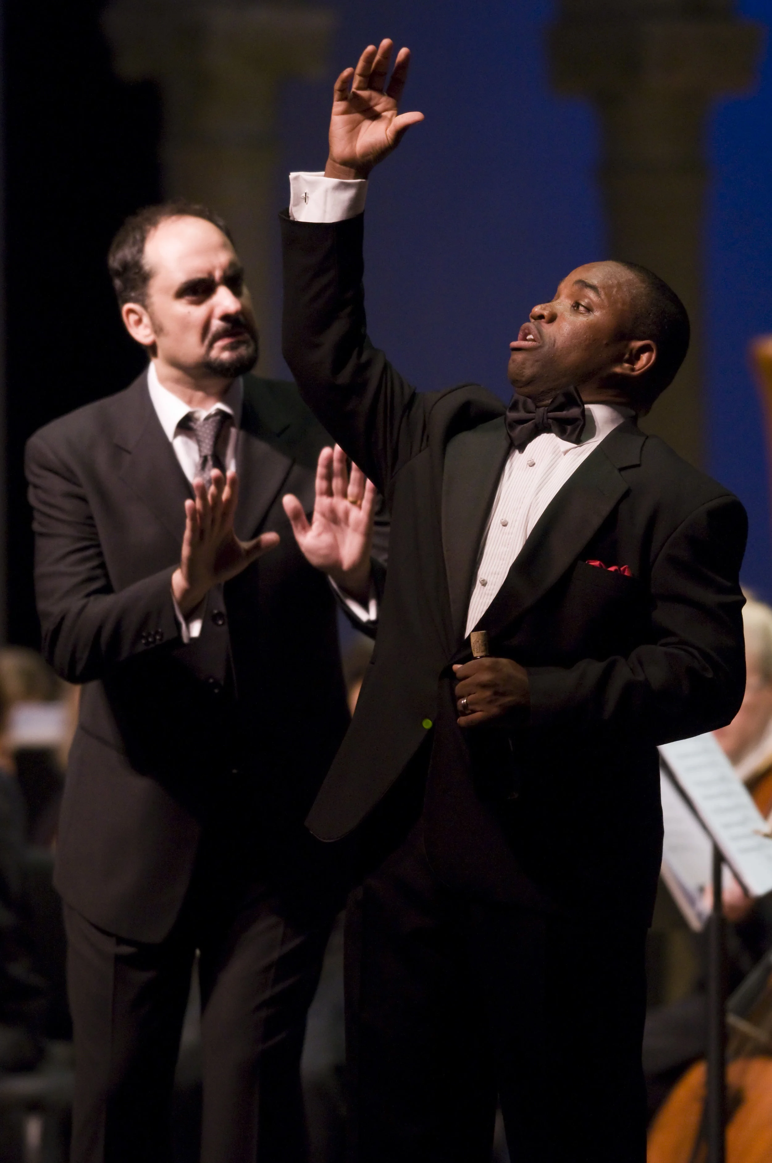 Marco Nistico and Lawrence Brownlee in L’elisir d'amore at Caramoor (photo © Gabe Palacio)
