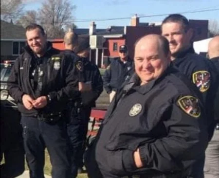 William Gray, front, a truck driver and reserve police officer from Idaho, died late Monday. (Rigby Police Department via AP)