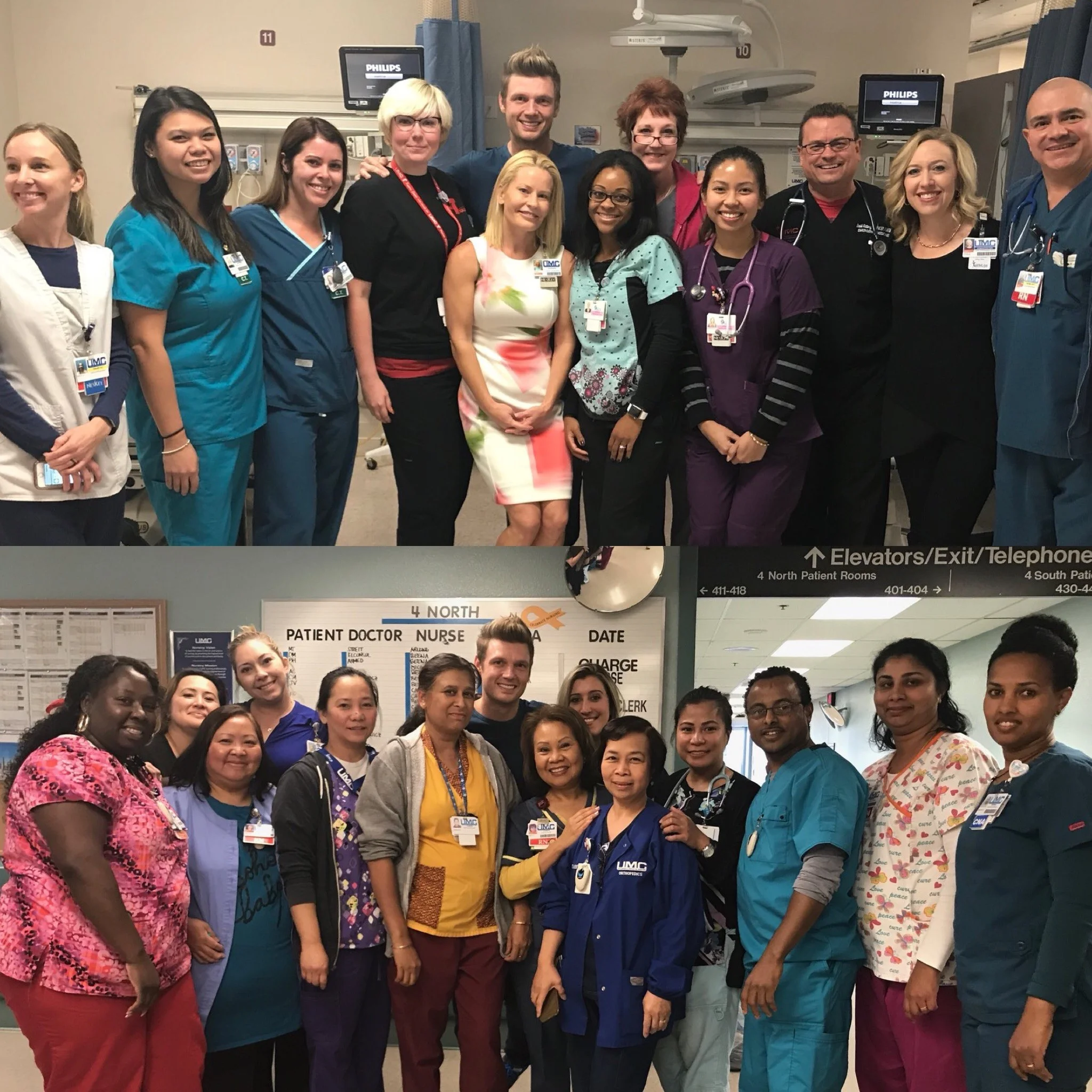 Nick Carter and Hospital staff Source: twitter.com/backstreetboys