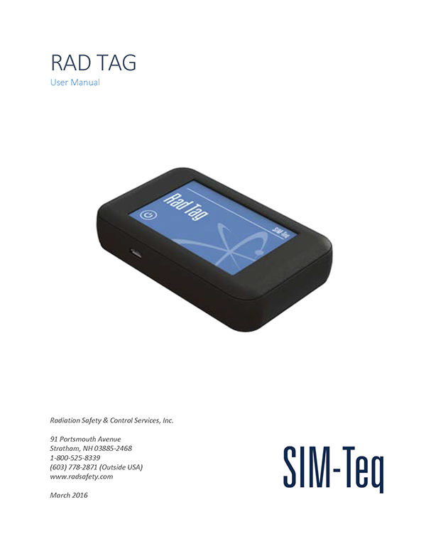Rad Tag User Manual