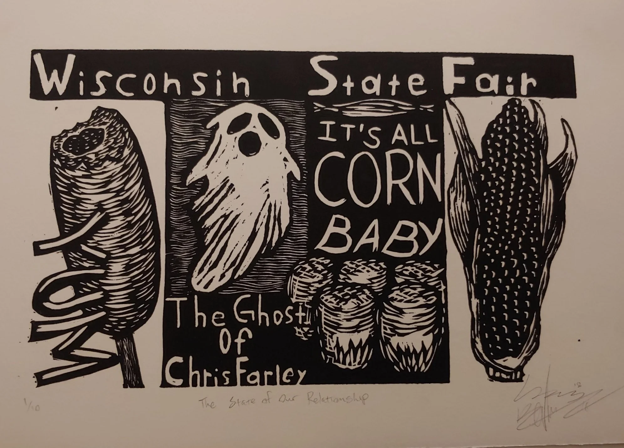 The State of Our Relationship Woodcut 15.5 x 10.5