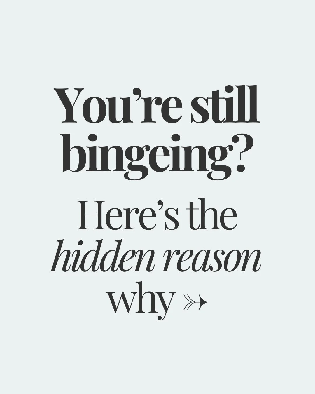 Let me save you YEARS of your life.

If you&rsquo;ve tried *everything* to stop binge eating - meal plans, therapy, mindset work, willpower - and nothing&rsquo;s worked&hellip; this is for you.

You haven&rsquo;t failed. You were just given *part* of