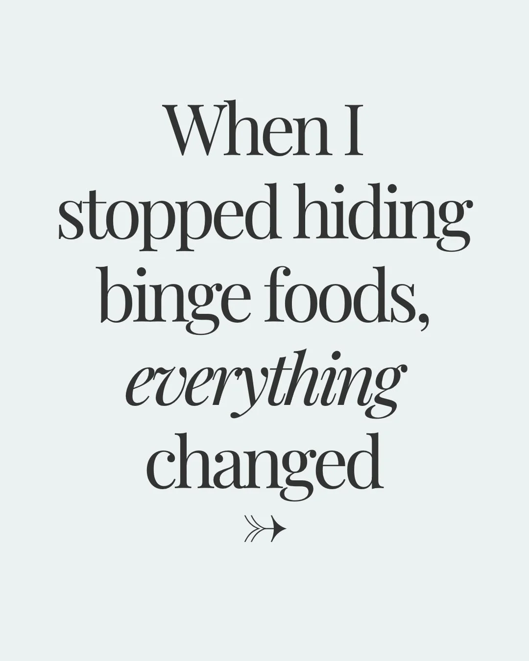 I bet nobody told you this ⤵️

The food you&rsquo;re hiding are the ones you can&rsquo;t stop thinking about &amp; bingeing on about&hellip;

Yes it might be counterintuitive, but giving your self permission is how you find control.

Comment GUIDE &a