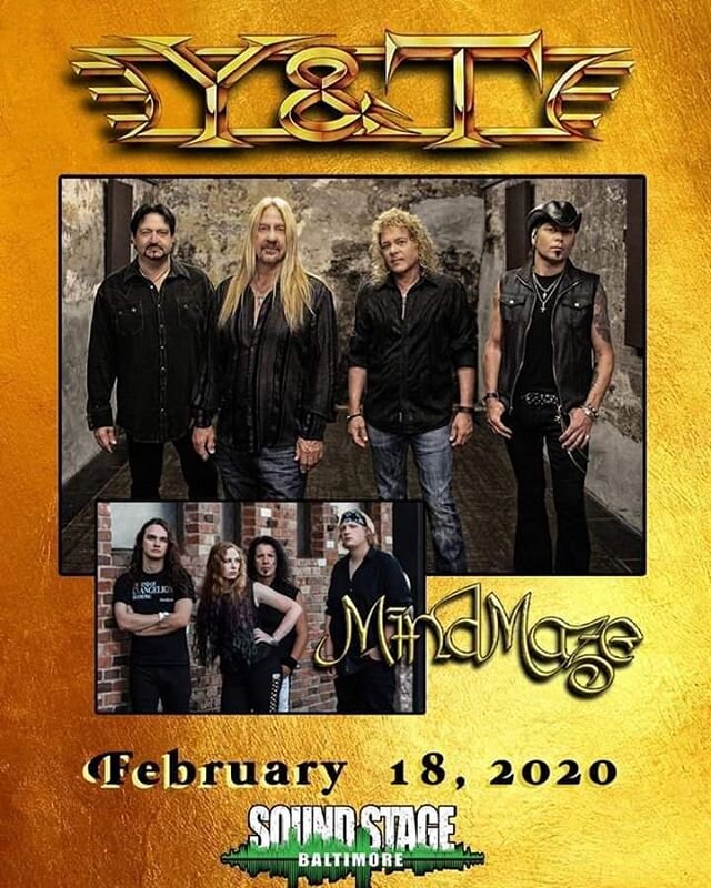 Less than 24 hours from now we'll be supporting the legendary Y&amp;T at Baltimore Soundstage!  We supported them back in 2017 as well and we're really looking forward to seeing them again! 
#MindMaze #MindMazeband #makelivemusicliveagain #livemusic 