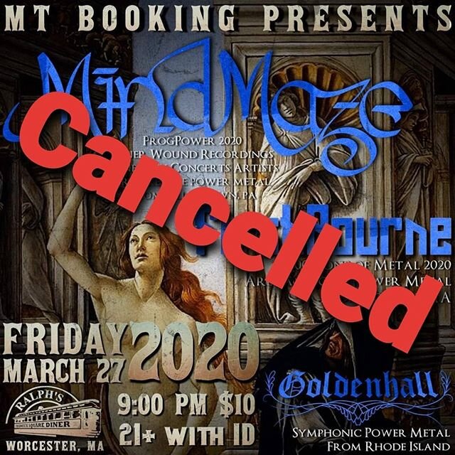 In case you haven't seen or heard, these shows have been cancelled due to Coronavirus restrictions. We'll be in touch about rescheduled shows or live streams.  Stay safe out there. .
.
.
.
.
.
.
.
#MindMaze #makelivemusicliveagain #shows #cancelled #
