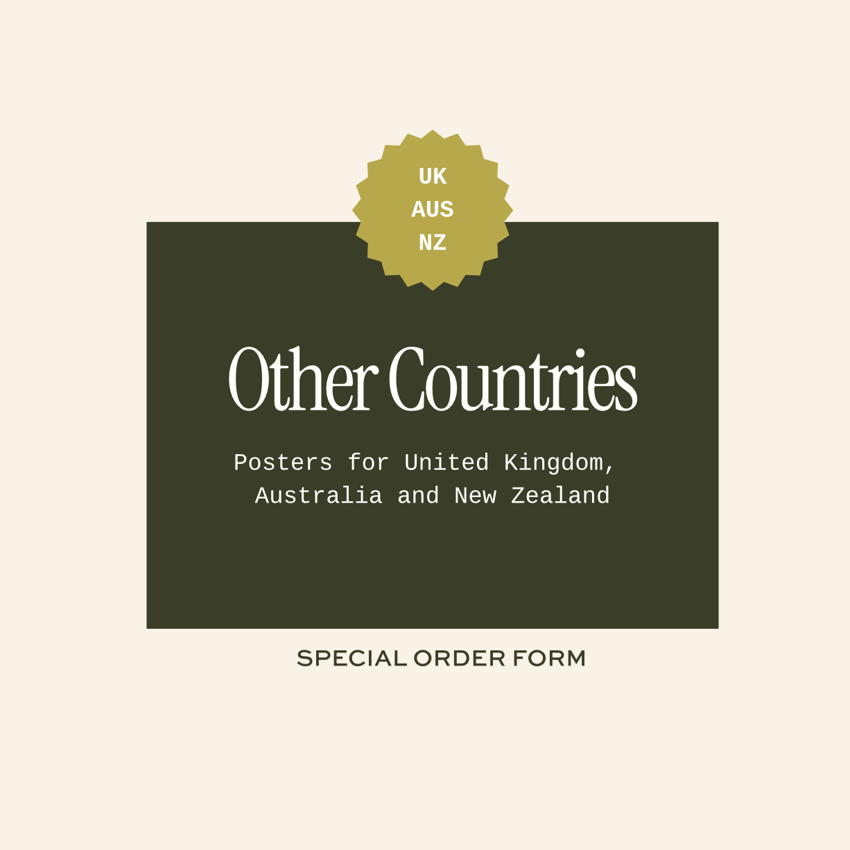 New Zealand, Australia and United Kingdom Orders