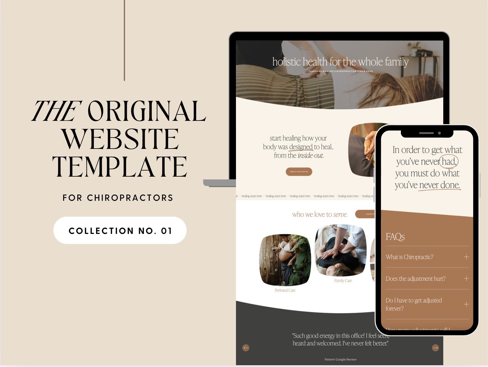 DIY Website Template For Chiropractors | Collection No. 01