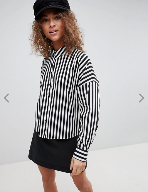 ASOS DESIGN- Crop Shirt in Stripe