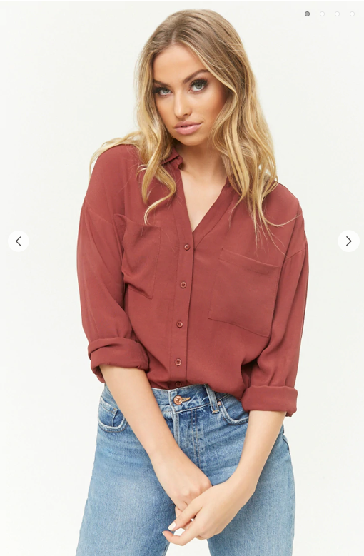 Forever21- Textured Curved Hem Shirt