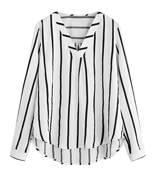 Amazon Floerns- Striped Chiffon Blouse 