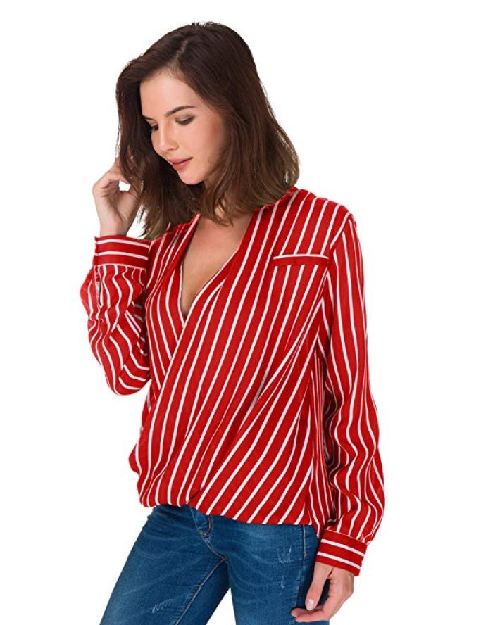 Amazon Eliacher- Chiffon loose wrap shirt