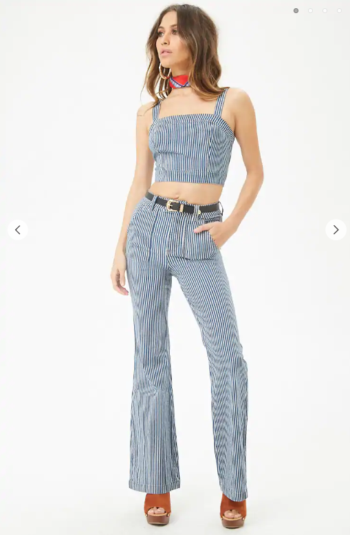 Forever21- Pinstriped Flare-Leg Jeans