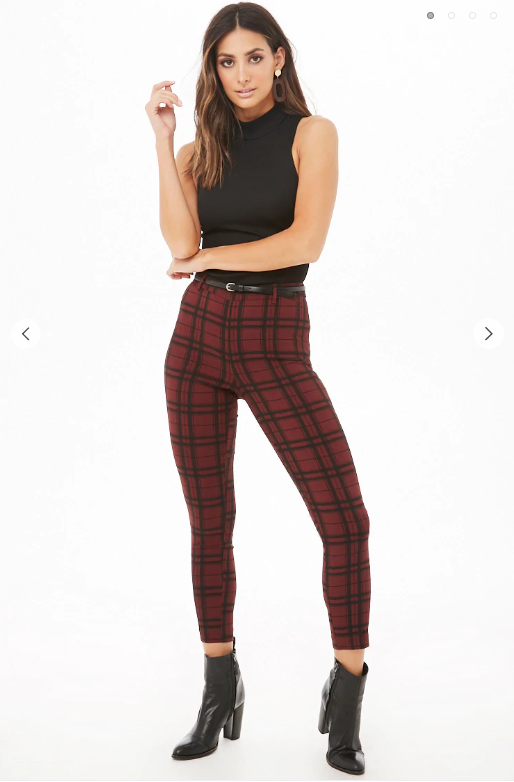 Forever21- Plaid Cropped Skinny Pants