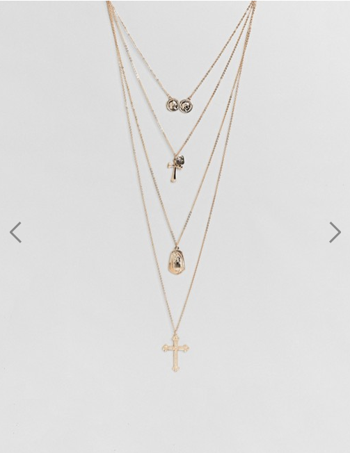 Asos New Look- Coin and Cross Layered Pendant