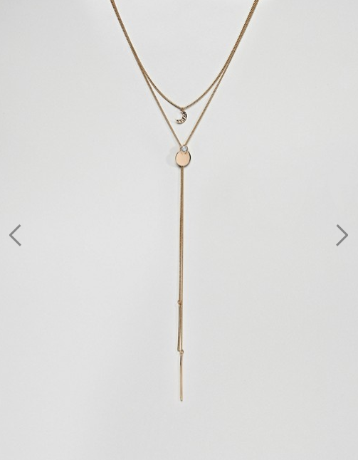 Asos Liars & Lovers- Gold Layering Multirow Moon Pendant 