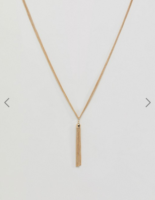 ASOS- Metal Tassel Long Pendant Necklace