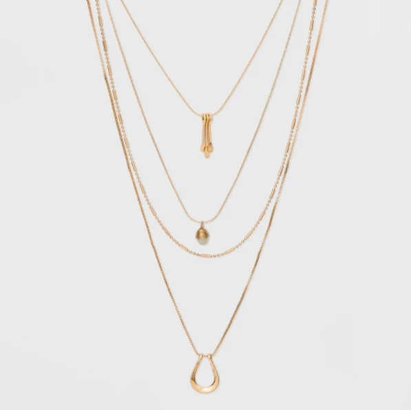 Target- Multi Row Paddle, Stone and U Shape Bar Necklace