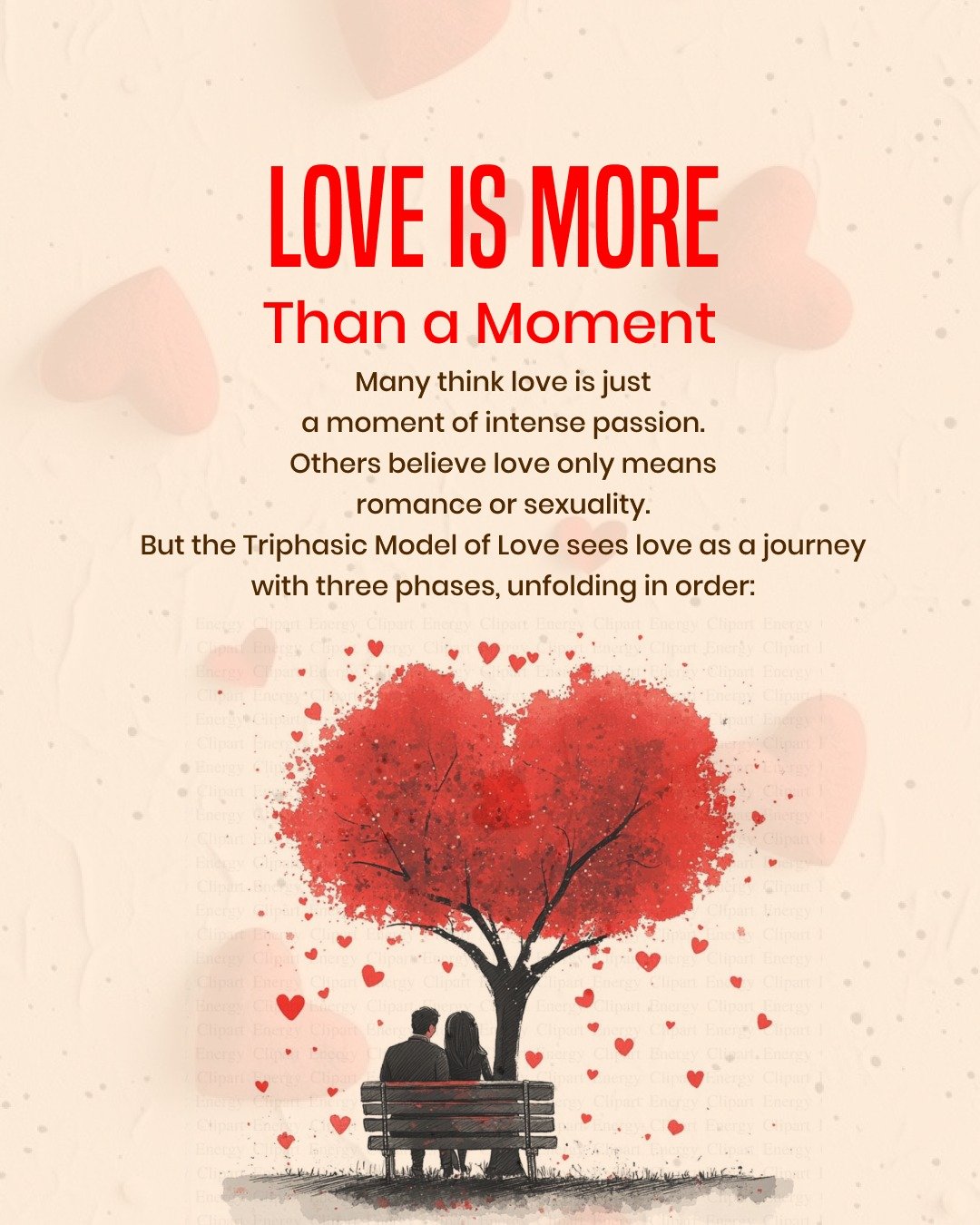 Love is often described as passion or romance. But real love evolves.

According to the Triphasic Model of Love, relationships move through three natural phases:
Attraction, Immersion, and Union. What begins with curiosity can grow into deep connecti