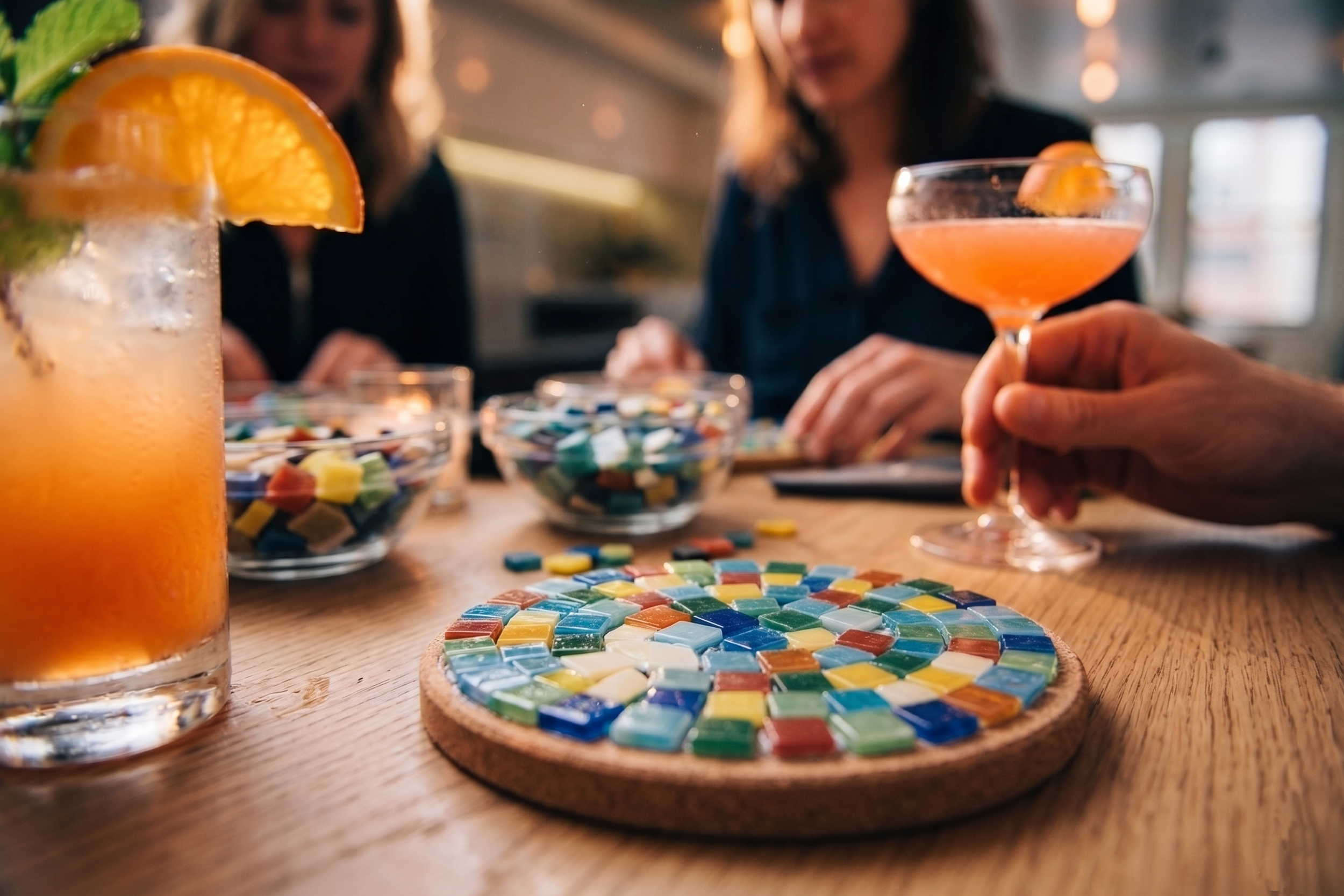 Mosaic Coaster Making & Mediterranean Cocktail Class