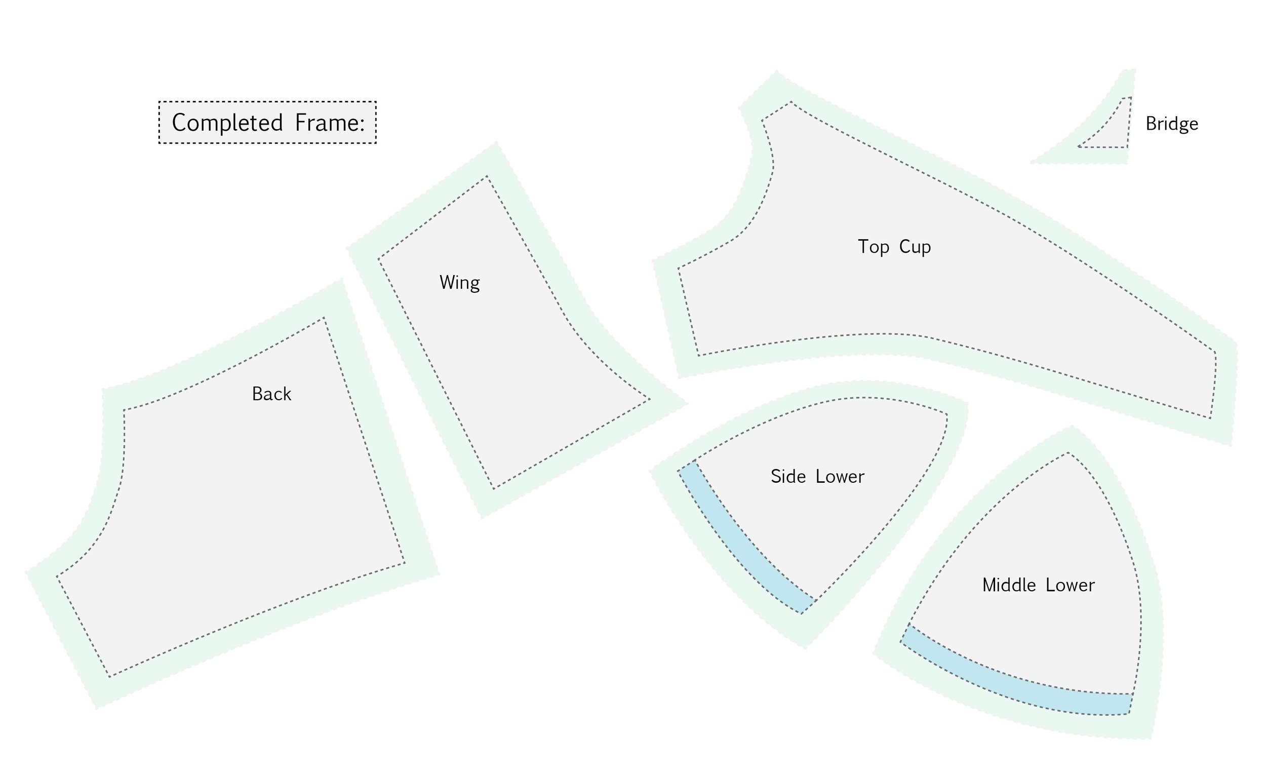 You may wish to trace your bridge piece so that it's no longer on a center fold, as well.