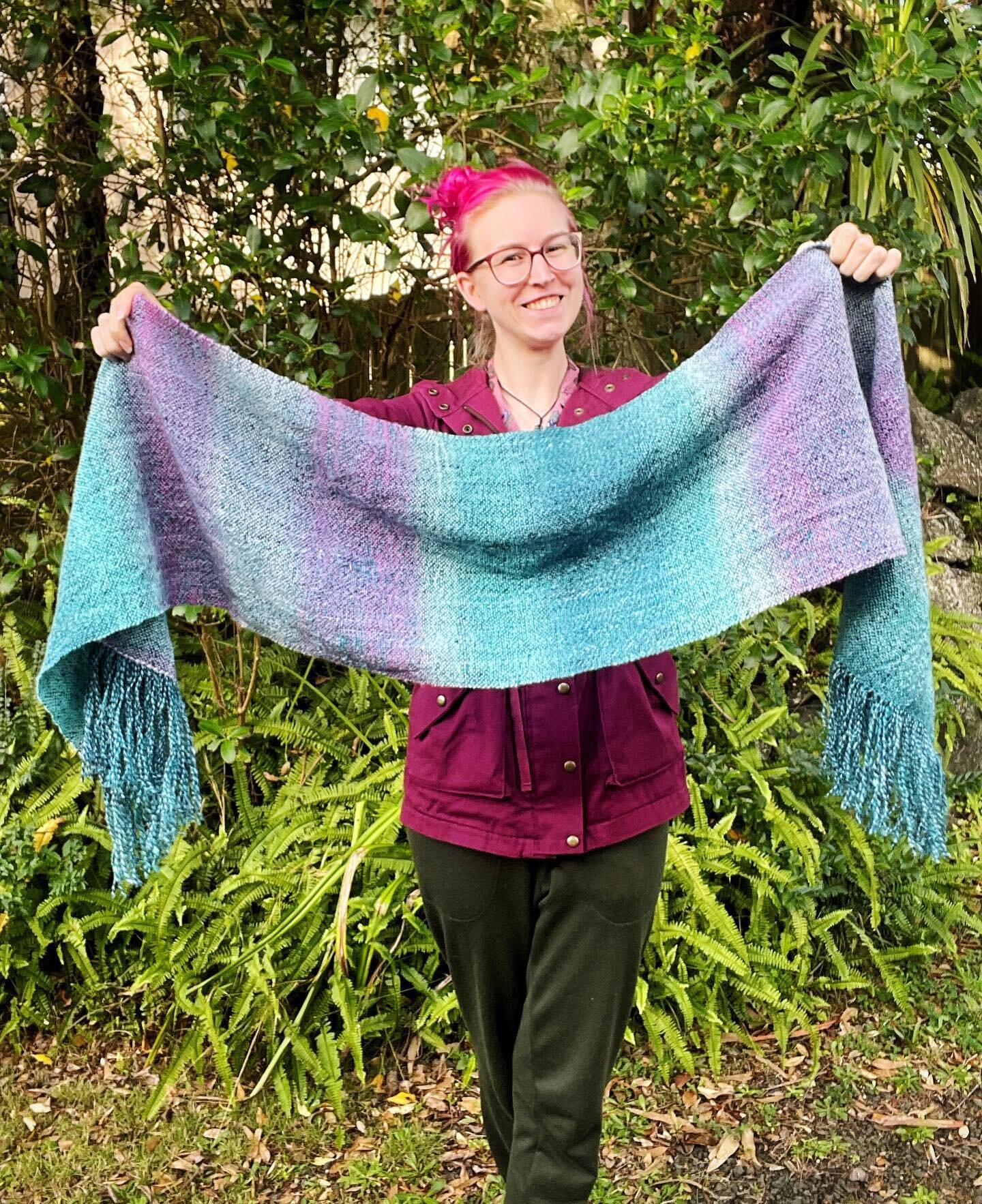 Finished Scarf!! It took a while for the weather to cooperate for these photos but that&rsquo;s all good because it gave me time to write my blog post! 

This is my Very First Ever project on a rigid heddle loom- mine is the @ashford_wheels_looms 16&