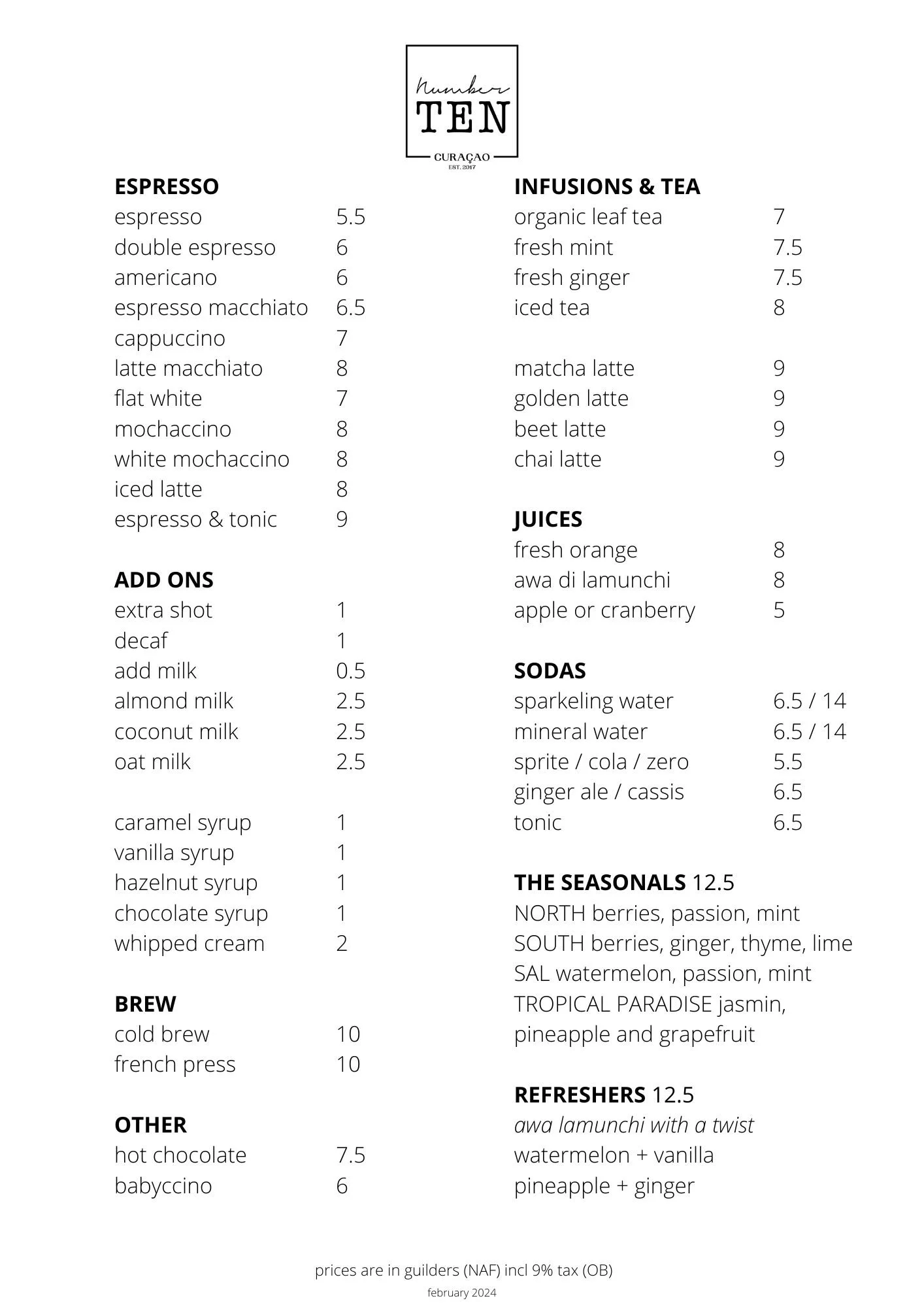 Coffee, Breakfast & Lunch — Number Ten Curaçao