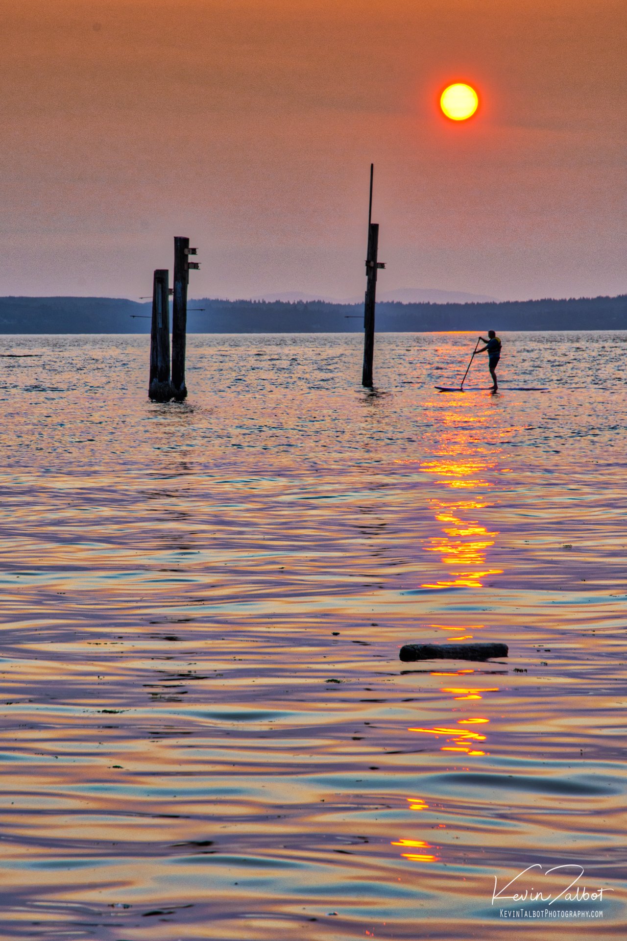 “Sunset Paddle Boarder" 