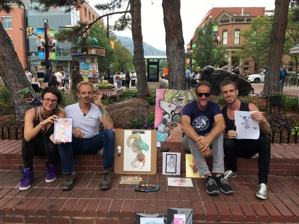 Showing off our doodles with StrangerArts