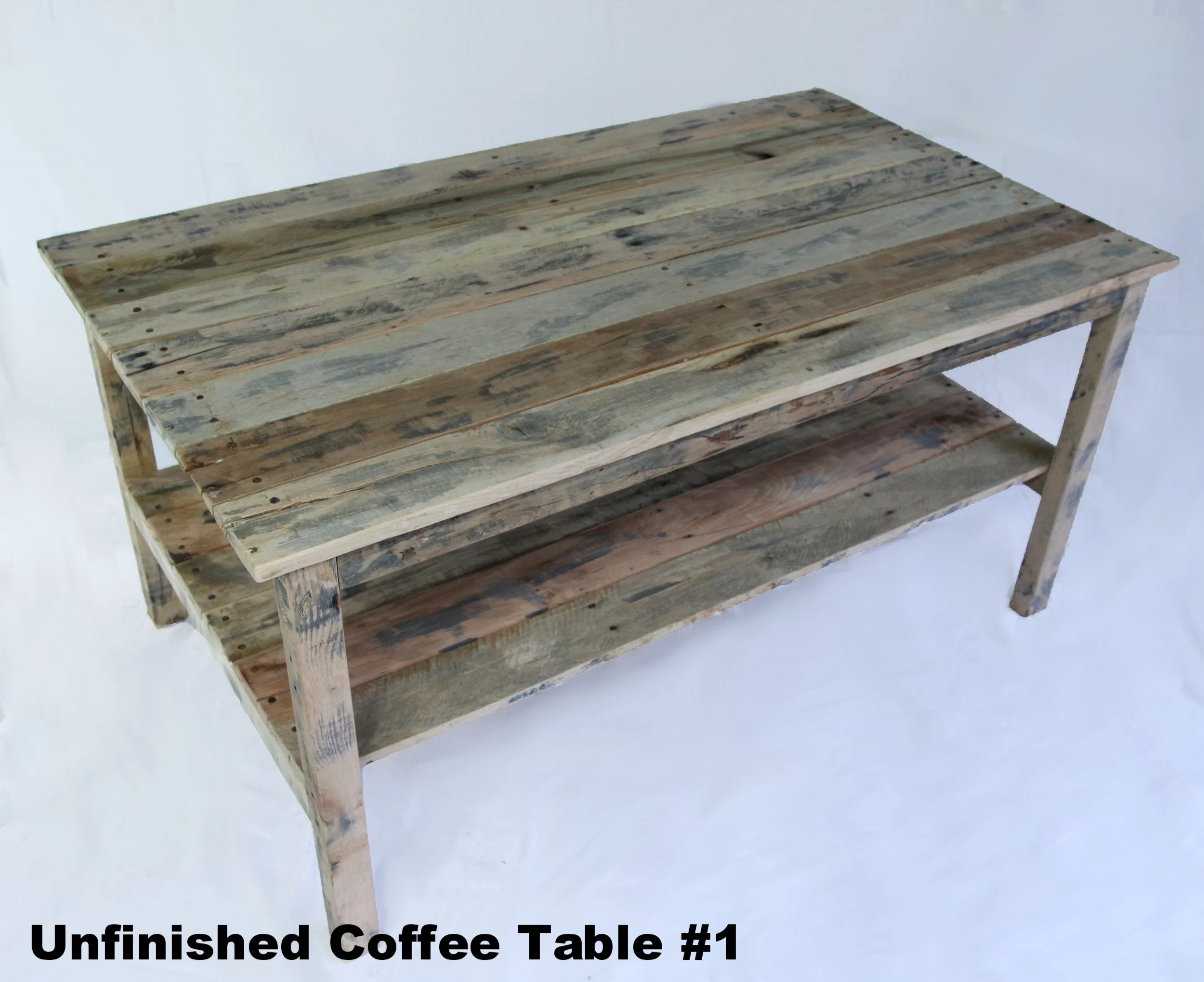 Pallet wood unfinished coffee table 1