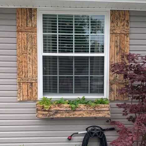 Recently made a window box with matching shutters for a customer and we think they turned out pretty swell!