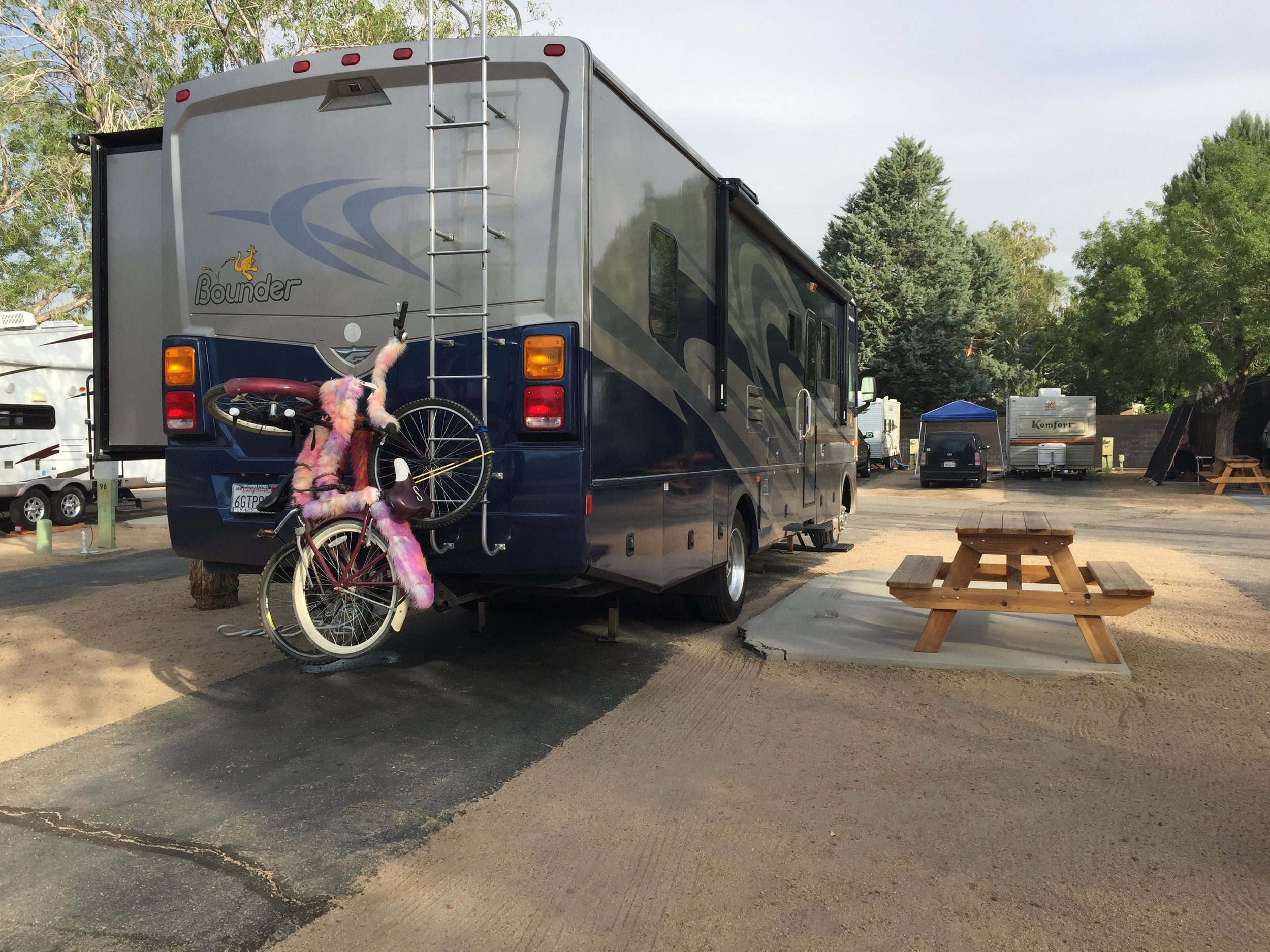 Bikes attached to the back.