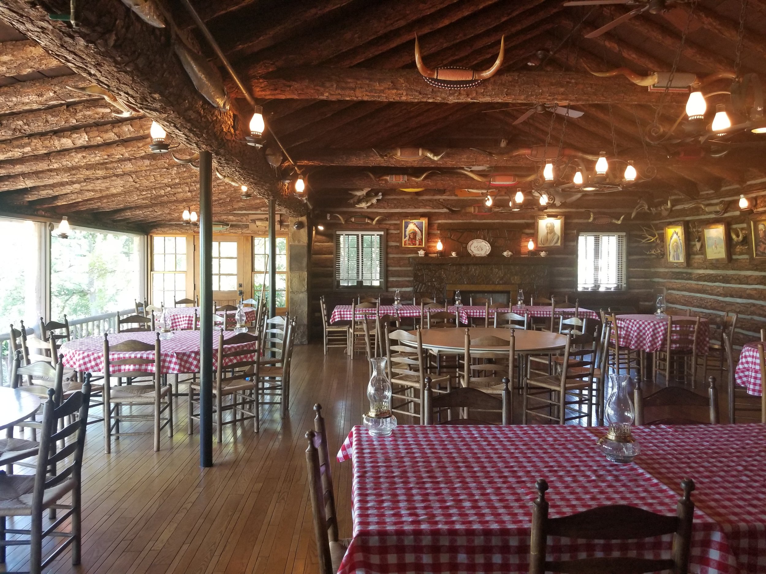 Inside of the Lodge, which you can rent for events
