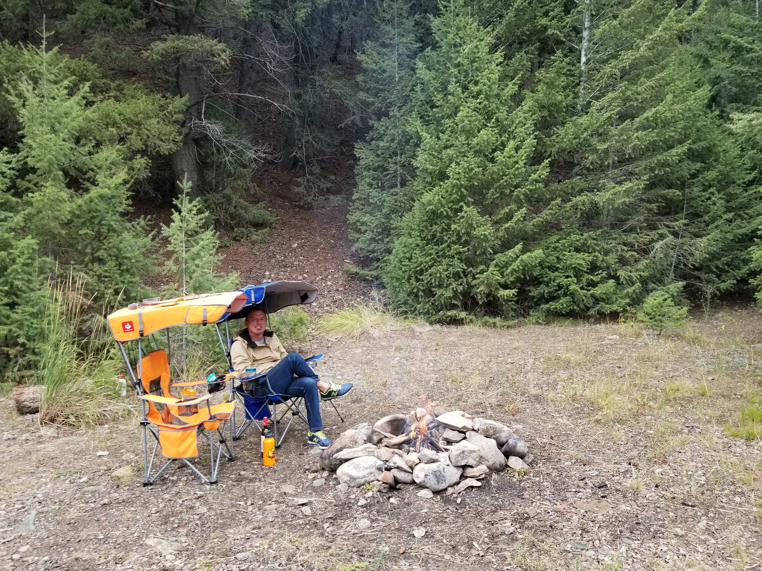 Penguin and his campfire